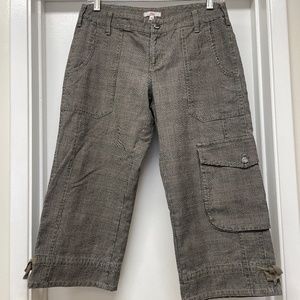 JOIE Plaid Capri Cargo Crop Pants